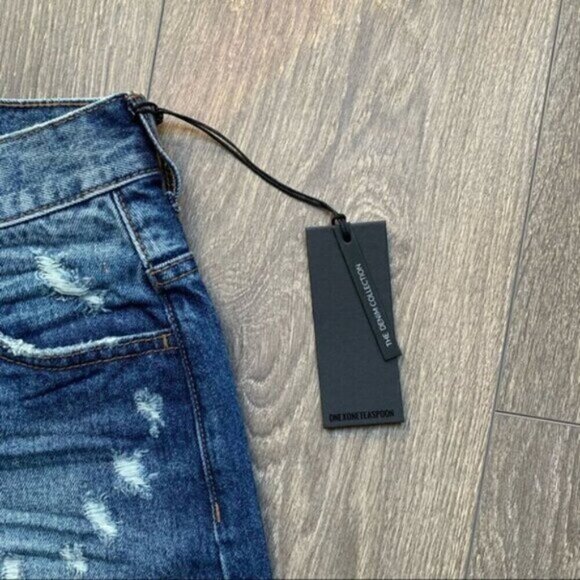 Free People One Teaspoon High Waist Bonita Jeans Short fringe Distressed Cutoffs - Picture 8 of 15